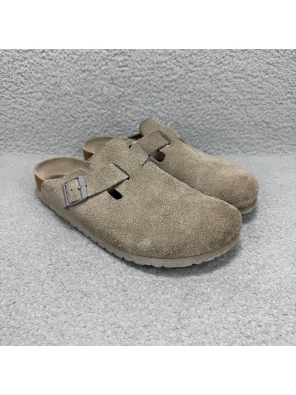 Birkenstock Slip On Womens 9 / EU 40 Shoes Grey Boston Soft Footbed Clog Suede